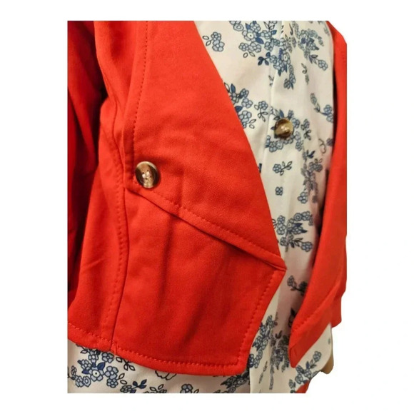 18-24M 2pcs Red Orange and White with Blue  Flower Faux Suit - Picture 11 of 11